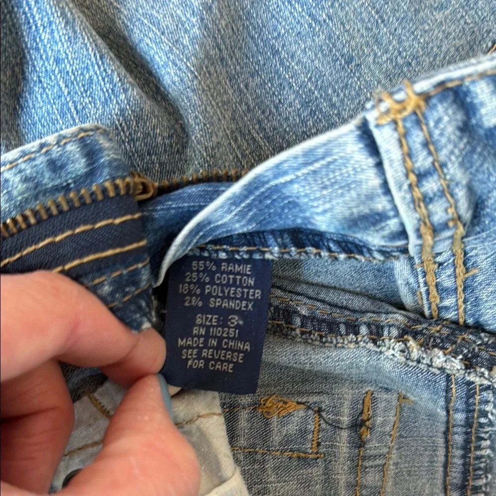 Angels Embroidered Vintage Flare Blue Jeans - Picture 7 of 7